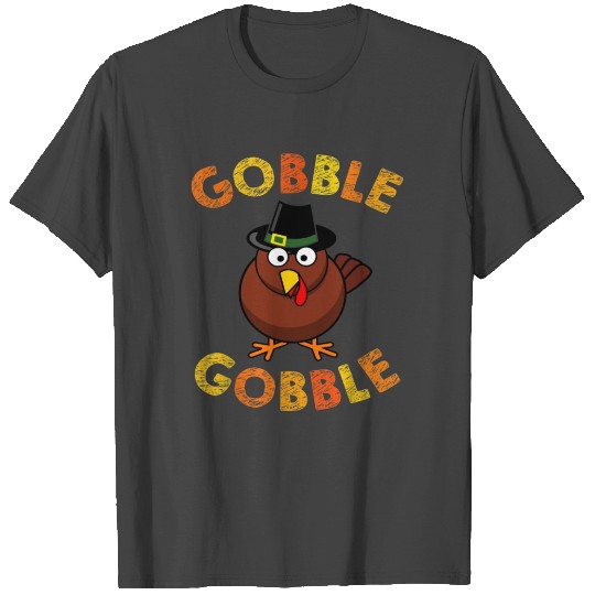 Gobble Turkey Pilgrim Little Boys Thanksgiving T Shirts