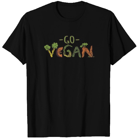 Word Vegetable Vegetarian Go Vegan T Shirts