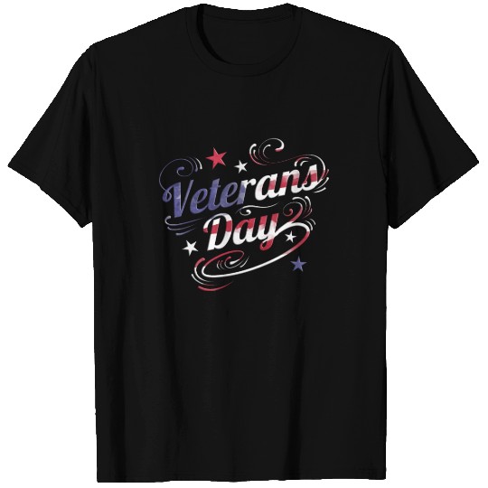 US Flag Colored Logo For Veterans Day T Shirts
