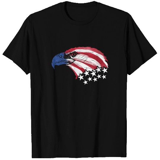 Bald Eagle US Flag Colors Patriotic 4th Of July T Shirts