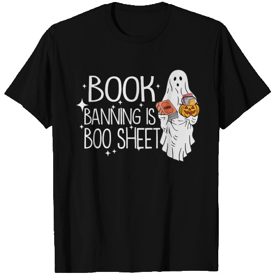 Cute Ghost Book Banning Is Soo Sheet Teacher T Shirts