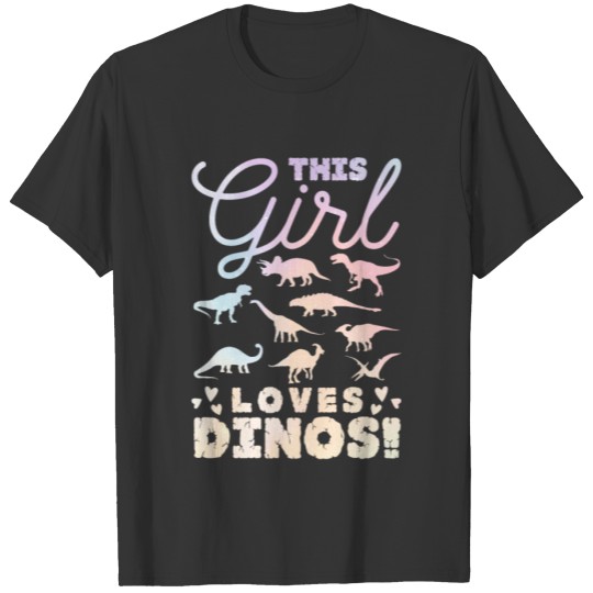 Dino Girl Pastel Dinosaur T Shirts