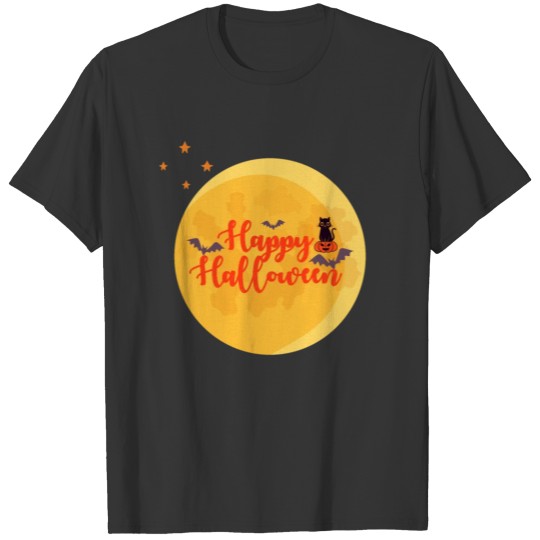 Happy Halloween, Cute Design, Moon, Cat T Shirts