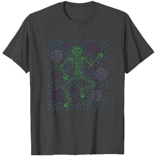 Retro Night Skeleton Polka Dots T Shirts