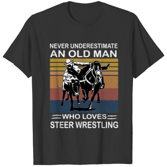 An Old Man Who Loves Steer Wrestling Vintage T Shirts