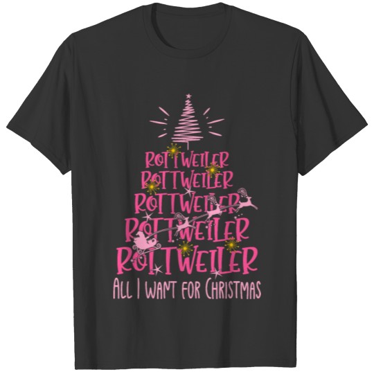 Rottweiler Christmas Dog breed Christmas Tree T Shirts