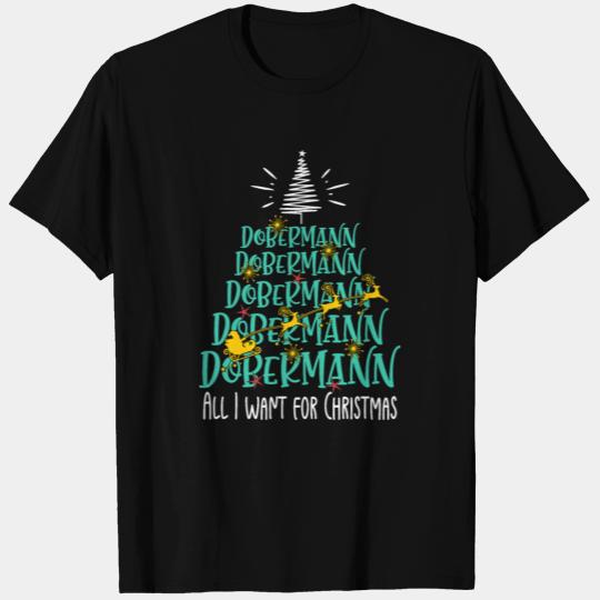 Doberman Christmas Dog breed Christmas Tree T Shirts