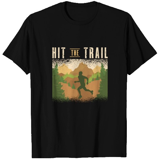 Running in Woods Trail Running Runner Jogging T Shirts