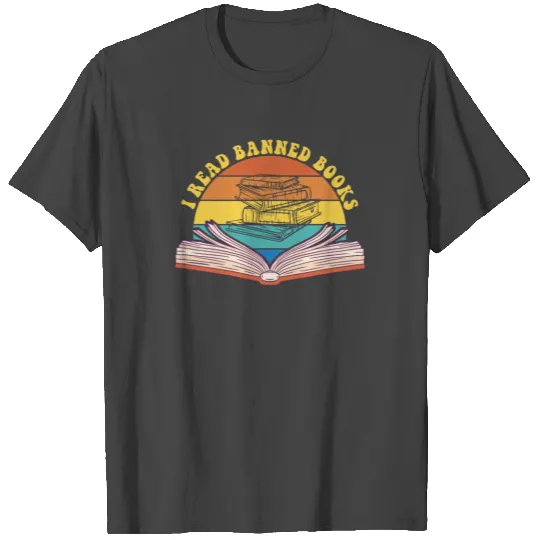 I Read Banned Books Retro Sunset Banned Book T Shirts