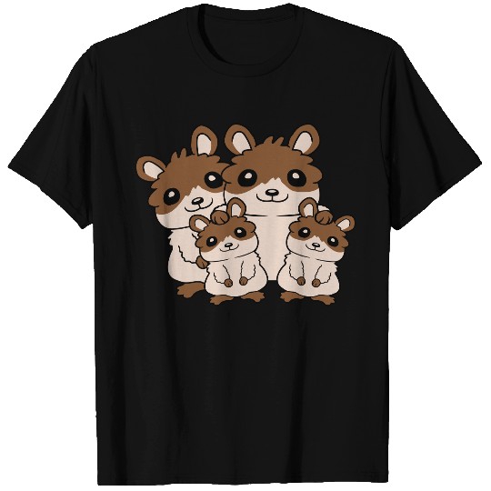 mom dad kids hamster T Shirts
