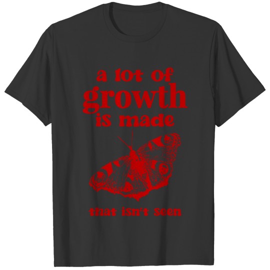 Self Growth | Butterfly T Shirts red