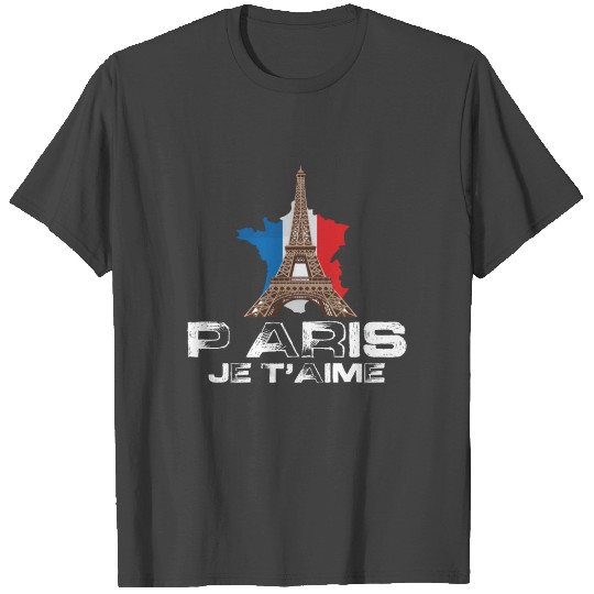 Eiffel Tower I Love Paris France Tag with French T Shirts