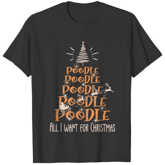 Poodle Christmas Dog breed Christmas Tree T Shirts