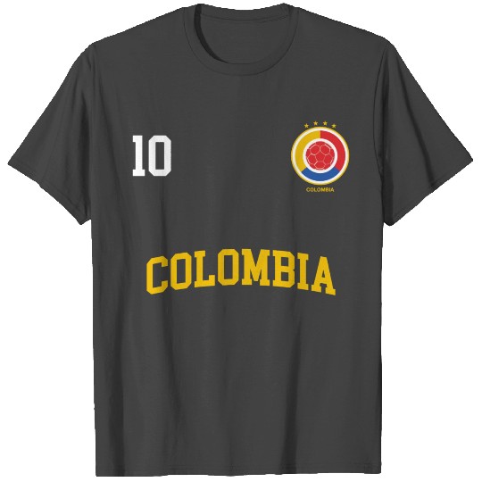 Colombia Soccer No. 10 Colombian Flag Camiseta Fut T Shirts