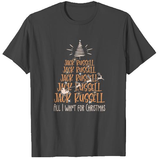 Jack Russell Christmas Dog breed Christmas Tree T Shirts