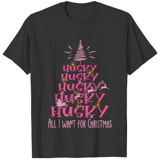 Husky Christmas Dog breed Christmas Tree T Shirts