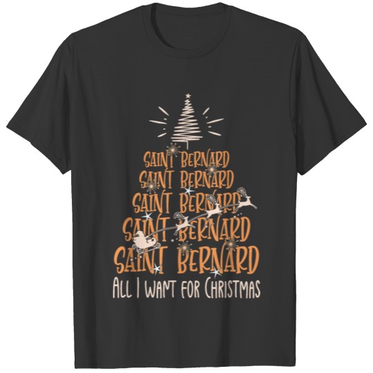Saint Bernard Christmas Dog breed Christmas Tree T Shirts