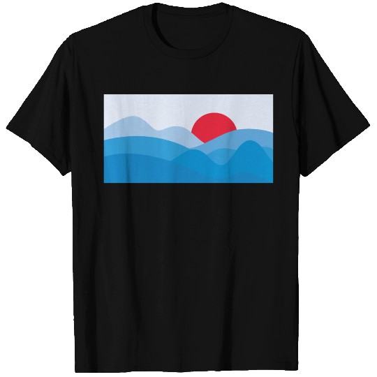 Minimalist Sun Blue T Shirts