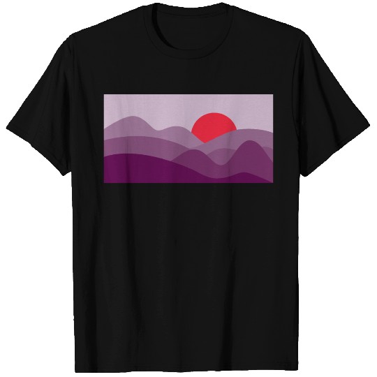 Minimalist Sun Dark Orchid Purple T Shirts