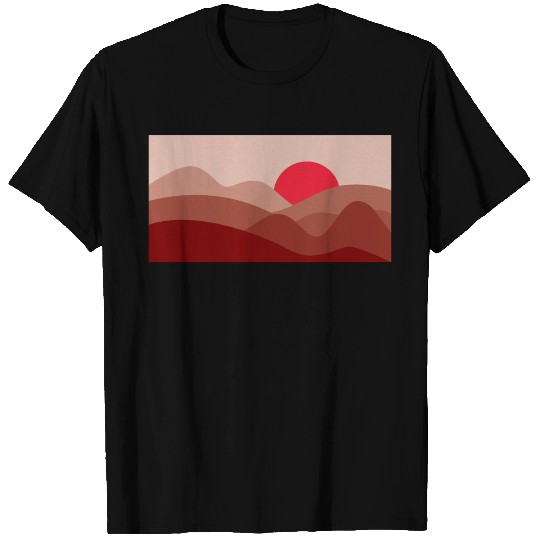 Minimalist Sun Garnet Red T Shirts