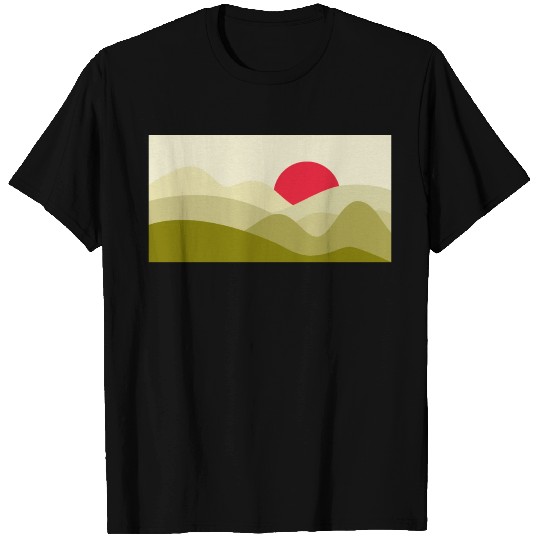 Minimalist Sun Olive Green T Shirts