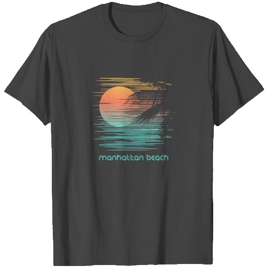 Artistic Manhattan Beach California Palm Tree T Shirts