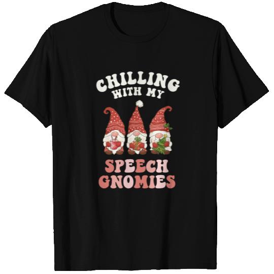 Chilling With My Speech Gnomies Xmas SLP T Shirts