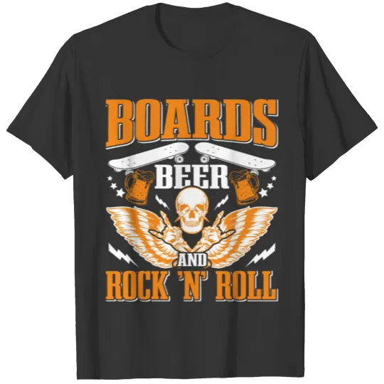 Rock And Roll, Beer Concert Skateboarding T Shirts