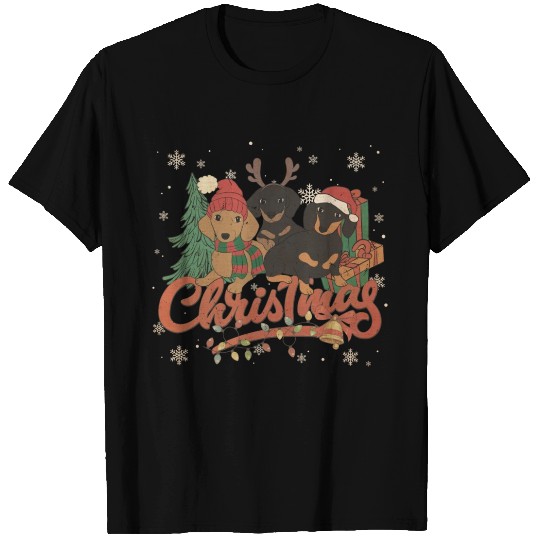 Dachshund Christmas Vintage Dachshund Lover T Shirts