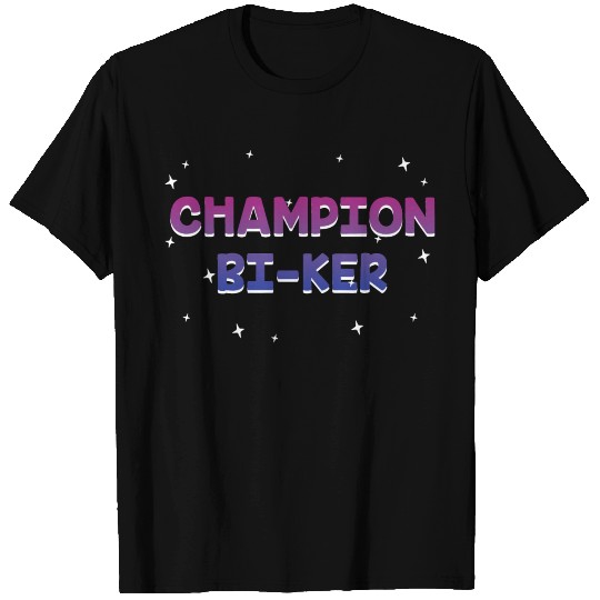 Champion Biker Bisexual LGBTQ Bi Pride LGBT T Shirts