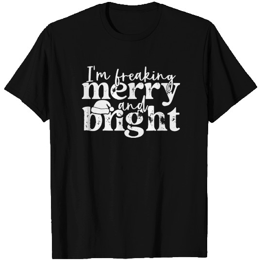 Freaking Merry And Bright Distressed Christmas T Shirts