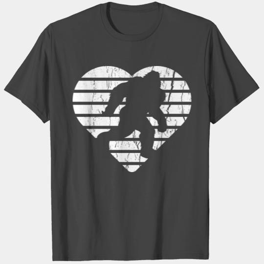 Bigfoot Valentine Gift for Him Her Sasquatch Retro T Shirts