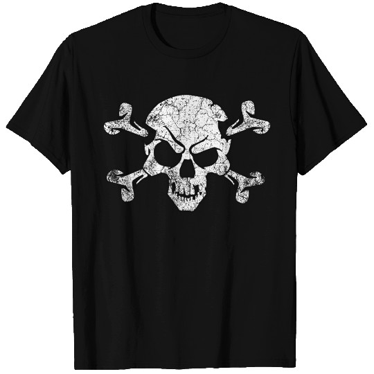 Grunge Pirate Skull And Crossbones T Shirts