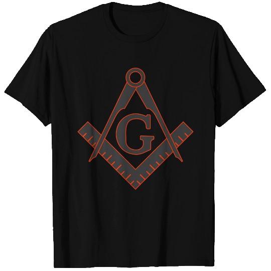 FREEMASON SQUARE COMPASSES combi grey orange T Shirts