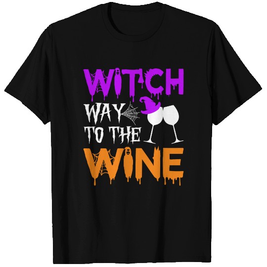 Witch way to the wine T Shirts