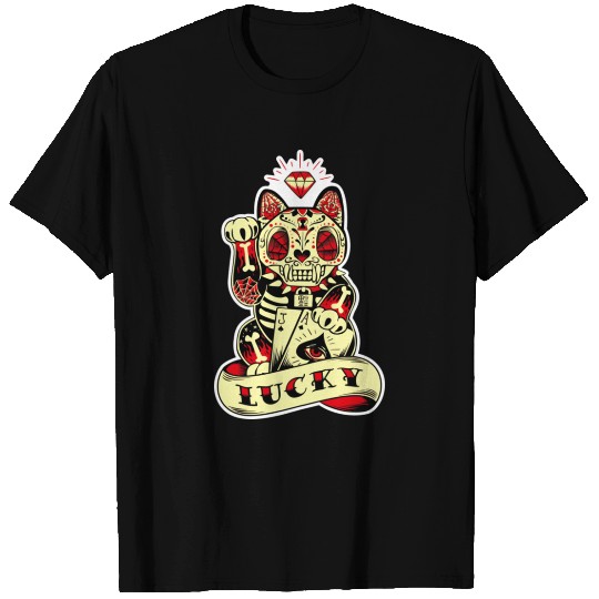 lucky cat Skull Candy T Shirts