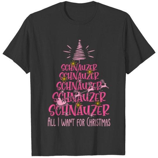 Schnauzer Christmas Dog breed Christmas Tree T Shirts