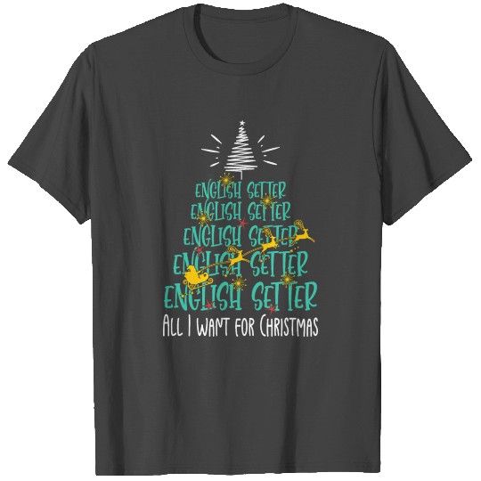 English Setter Christmas Dog breed Christmas Tree T Shirts