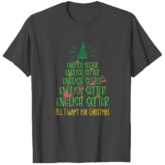 English Setter Christmas Dog breed Christmas Tree T Shirts