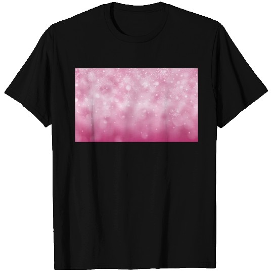 Pink Bokeh Christmas Snowflakes T Shirts