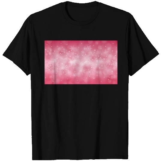 Pink Christmas Snowflakes Bokeh Winter T Shirts