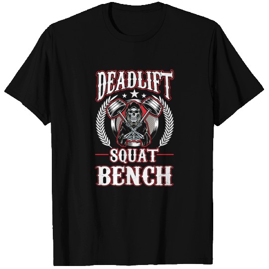 Gym Workout Squat Bench Deadlift Grim Reaper T Shirts