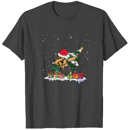 Rottweiler Christmas Dabbing Santa Xmas Pajama T Shirts