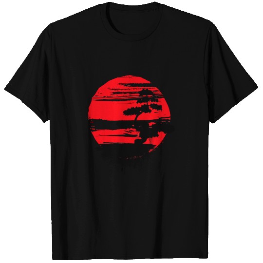 Japanese Bonsai Tree Red Sun T T Shirts