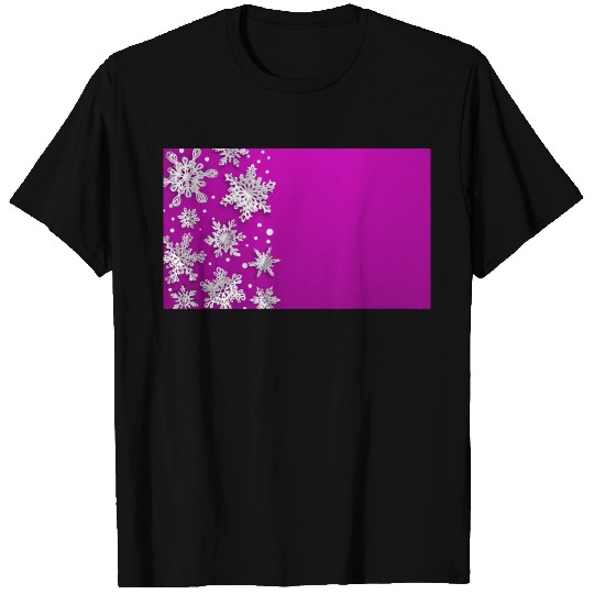 Elegant Christmas Snowflakes Pink T Shirts