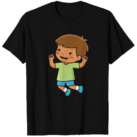 boy jumps school enrollment joy kindergarten boys T Shirts