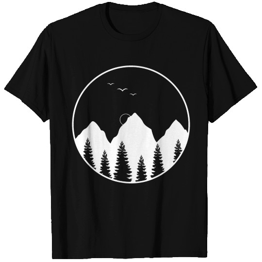Landscape in Geometric round shape T Shirts