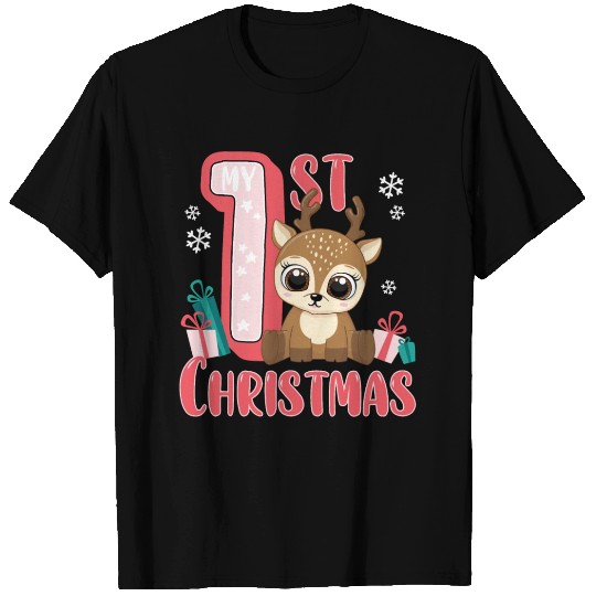 My 1 st Christmas First Christmas Baby Reindeer T Shirts