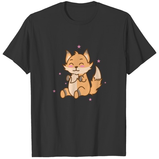 Fox is happy with closed Eyes T Shirts