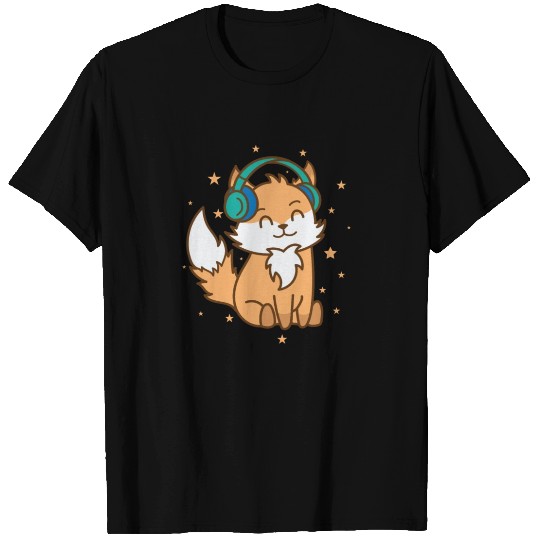 Fox listening Music Nature Animal Zoo Environment T Shirts